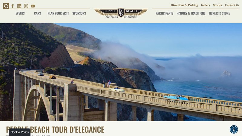 Preview of the official Pebble Beach Tour d’Elegance website